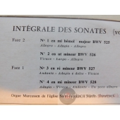 BACH INTEGRALE DES SONATES POUR ORGUE