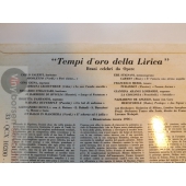 TEMPI D`ORO DELLA LIRICA  ORIGINAL SKADAD PÅ LABEL