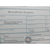 SCHUTZ  BAROCKMUSIK  MUSICALISCHE EXEQUIEN  INSERT A. PROD