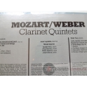 MOZART  CLARINET QUINTET IN A MAJOR,K581  WEBER  CLARINET QUINTET IN B-FLAT MAJOR,OP.34