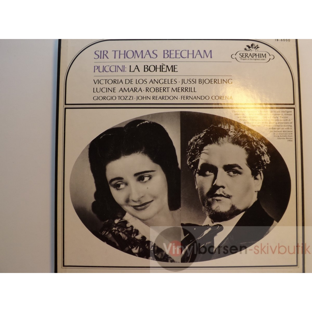 PUCCINI: LA BOHEME  SIR THOMAS BEECHAM   BOX 2LP