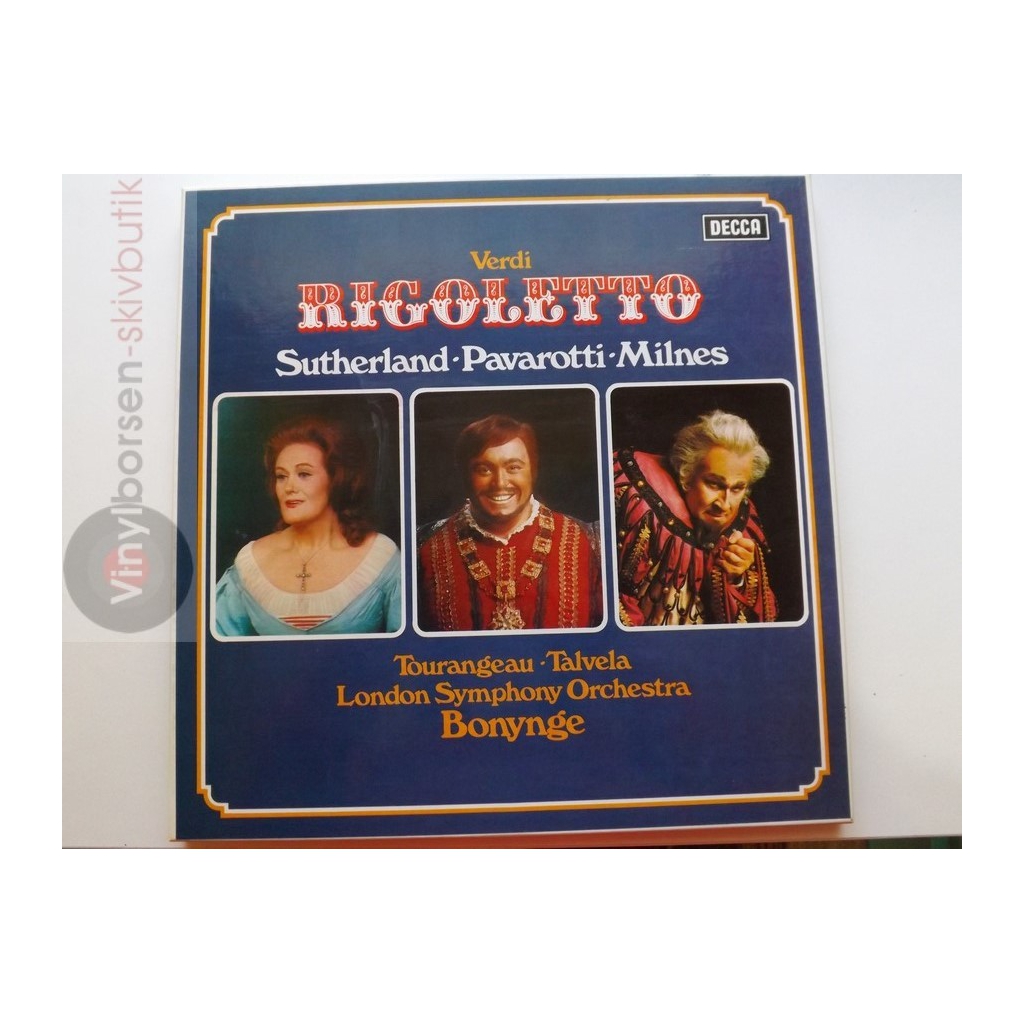 VERDI:RIGOLETTO/SUTHERLAND,PAVAROTTI,MILNES  BOX 3LP DECCA